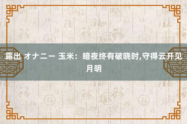 露出 オナニー 玉米：暗夜终有破晓时，守得云开见月明