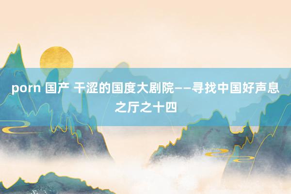 porn 国产 干涩的国度大剧院——寻找中国好声息之厅之十四