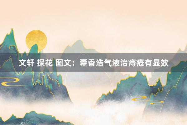 文轩 探花 图文：藿香浩气液治痔疮有显效